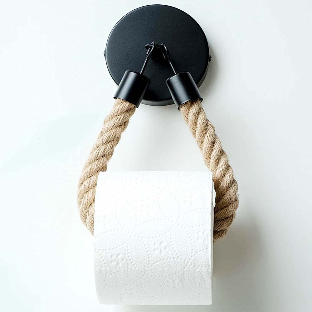 Niciksty Rope Toilet Paper Holder, Industrial Wall Toilet Paper Holder, Bathroom Toilet Roll Holder, for Bathroom Toilet Kitchen Decor