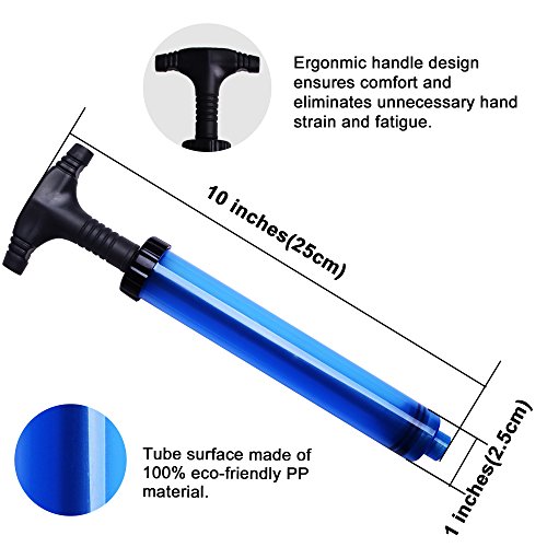 Dual Action Ball Pump for Basketball, Soccer, Volleyball, Rugby, Water Polo ball & Other Inflatables Air Pump, Needles and Nozzles Included (3 PACK - BLUE + GREEN + ORANGE, 10")