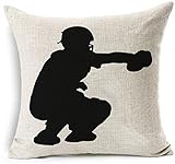 Baseball Club Community Team Athlete Lovers Gift Cotton Linen Throw Pillow Case Cushion Cover Home Sofa balcony Decorative 18'' X 18 '' (8)