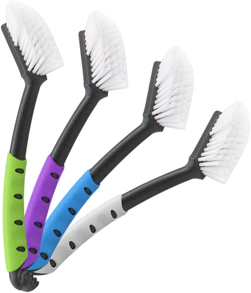 com-four® 4X Spülbürste - Küchenbürste - Geschirrbürste - Abwaschbürste - Pfannenbürste - ca. 29 x 6,5 x 6 cm (Farbauswahl variiert!) (004 Stück - 29cm)
