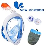 ME MARTIAN ELITE Tribord/Subea Easybreath (2017 Version) Full Face Snorkel Mask with GoPro Mount, Enhanced Anti-Fog and Anti-Leak (Blue, M-L)