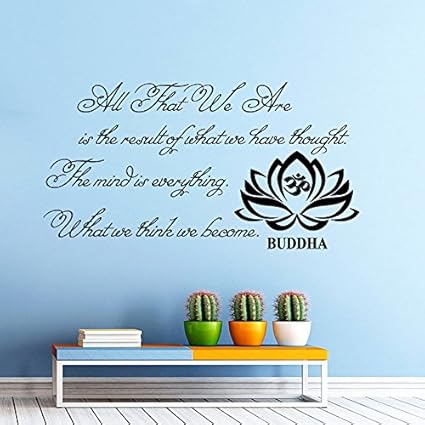 Stickers Muraux Citations Citation De Bouddha Tous Les Que Nous Sont Sticker Mural En Vinyle Citation De Bouddha Yoga Fleur De Lotus Decor Murales Yoga Stickers Muraux D Autres Police Amazon Fr Cuisine