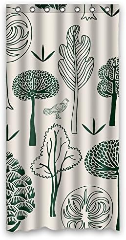 NASAZONE Tree Polyester Bathroom Curtains Width X Height / 36 X 72 Inches / W H 90 By 180 Cm For Gf Him Couples Kids Boys Relatives. With Hooks. Fabric Material