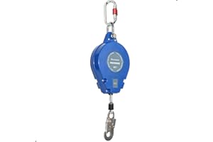 Bucamao 50FT Self Retracting Lifeline, Fall Protection Steel Wire SRL, Aluminum Housing Safety Retractable Lanyard, PPE Roofing Gear