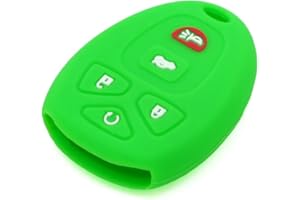 SEGADEN Silicone Cover Protector Case Holder Skin Jacket Compatible with CHEVROLET BUICK GMC CADILLAC PONTIAC SATURN 5 Button Remote Key Fob CV4606 Light Green