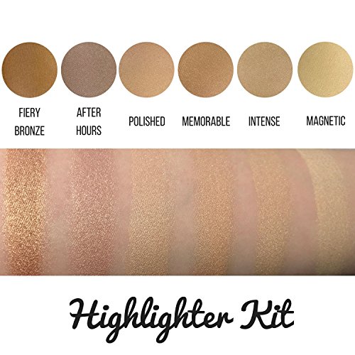 Magnetic Face Highlighter Makeup Powder - Super Frosted Shimmery Gold Highlight and Illuminator Cosmetics, Glow Kit Magnetic Palette Refill Pan 37mm, Paraben Free, Gluten Free, Made in the USA