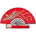 TMAS Chinese Iron Fan (Pheonix), Red Satin