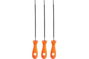 HARFINGTON 3pcs Chainsaw File 11/64"(4.5mm) Chrome Steel Double Cut Round Rasp with Plastic Handle for Chain Saw Polishing