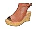 TOETOS Women's Sandro Mid Heel Platform Wedges Sandals