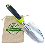 Garden Trowel with Ergonomic Handle from Homegrown Garden Tools; Heavy Duty Polished Aluminium Blade, Best for Digging & Planting; Includes Burlap Tote Sack; Makes Excellent Gift