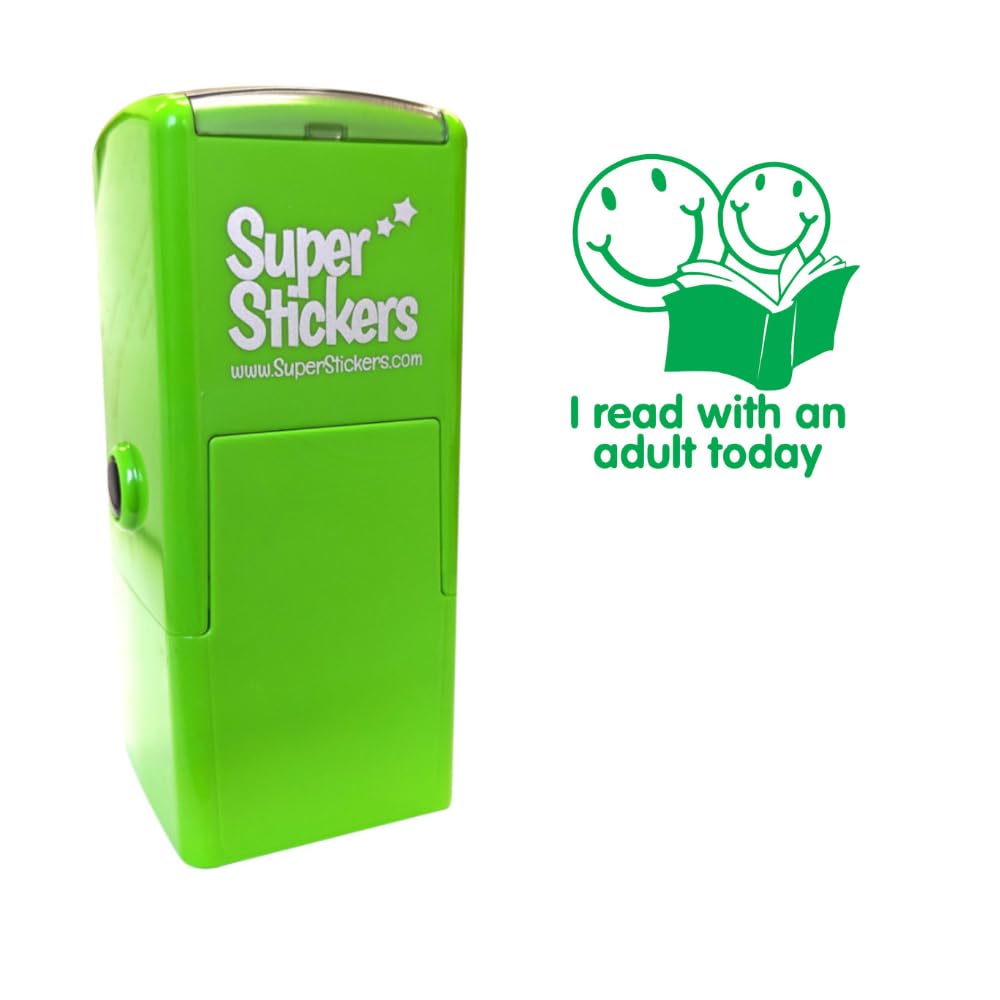 SuperStickers 'I Read with an Adult Today' Stamper for Teachers in Green