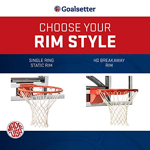Goalsetter GS72 Wall Mounted Adjustable Basketball System with 72Inch Glass Backboard and Flex