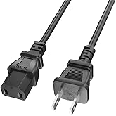 Superer 2 Prong 8FT Power Cord Fit for Sony PlayStation 4 Pro PS4 Pro, Xbox One, Xbox 360E, 360 Slim Game Console &ndash; ETL Certified C17 Cable