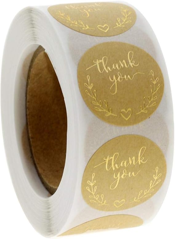 Gold Thank you stickers Round 1 inch Wedding Stickers Amazon.co.uk