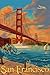 San Francisco, California, Golden Gate Bridge (12x18 Art Print, Travel Poster Wall Decor)