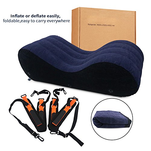 DACHMA Inflatable Sex Position Sofa - Sex Furniture Sex Bed Sofa Pump Handcuffs & Leg Cuffs Yoga Chaise Lounge Relax Chair Chaise Lounge Air Sofa Portable Inflatable Lounger Couples