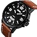 Vavna Men's Business Quartz Watch, Casual Fashion Analog Wrist watch Classic Calendar Date Window, Waterproof 30M Water Resistant Comfortable Unique PU Leather Watches-Black