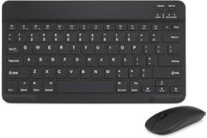Combo Teclado e Mouse Bluetooth Ultrafino Sem Fio, Portátil e Recarregável E Teclado sem Fio - Compatível com Tablets Android, Celular, Smartphone, iPhone, iPad mini, Pro Air 10.2 10.9 11 12.9
