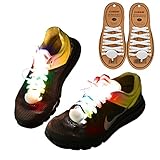 DAWAY Z02 LED Light Up Shoelaces - Nylon Glow Shoes Laces with Three Flashing Modes Cool Safety Accessories for Dancing Hip-hop Cycling Running(Colorful)