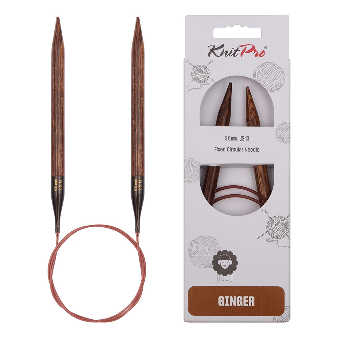 KnitPro Ginger Fixed Circular Needles 16" (40cm) | 9.00mm