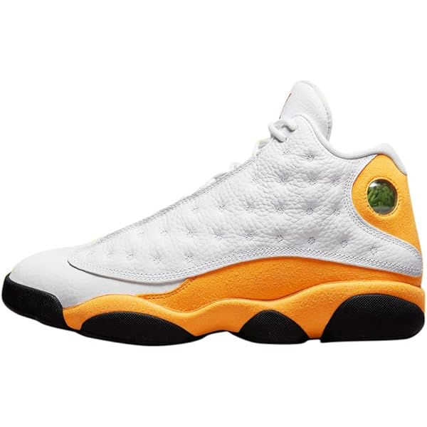 orange black and white jordan 13