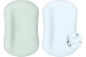 MEXXI Organic Waterproof Baby Lounger Covers | 100% Organic Cotton Hypoallergenic and Breathable Baby Nest Covers (Blue & Green, Waterproof)