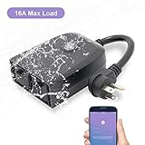 Smart WiFi Outdoor Plug, Smart Outlet Compatible with Alexa, Google Home, IFTTT, Timer and Remote Control, IP55 Waterproof, Over-Current Protection, Smart Outdoor Switch with Energy Monitoring