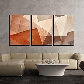 3 Piece Canvas Wall Art - Grungy and Grainy Bleached Abstract Color Background - Modern Home Art Stretched and Framed Ready to Hang - 16"x24"x3 Panels