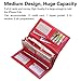Women RFID Blocking Wallet Trifold Ladies Luxury Leather Clutch Travel Purse Red