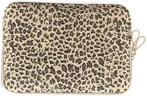 XSKN Canvas Fabric Stylish Leopard's Spots Print Style Laptop Sleeve Computer Protective Carrying Case Bag Cover for iPad/MacBook/Dell/HP/Lenovo etc. (Yellow, 11.6 inch)