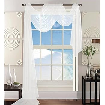 Amazon Com Elegant Comfort Luxury 55 X 216 Solid Curtain Sheer