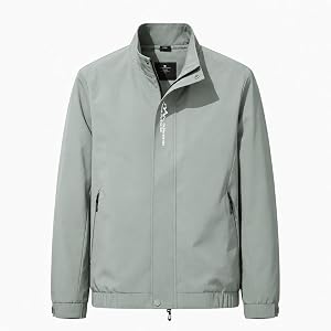 Mens Stand Collar Jacket Casual Slim Fit Lightweight Coat Fashion Zip Up Outerwear Daily Streetwear Jacket
