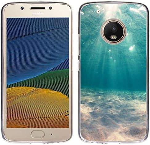 Case for Moto G5 Plus - TPU Flexible Protective Cover Compatible for Motorola 5th Generation for Moto G5 Plus Amazing Ocean Veiw Blue Fashionable Design (Silicone Bumper Skin)