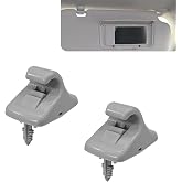 CCOQ 2PCS Car Sun Visor Retainer Clips, 85235-B1000 Sun Visor Holder Hook Bracket, Interior Visor Support Fastener Clip Replacement Accessories Universal for Most Cars Trucks SUVs (Grey)