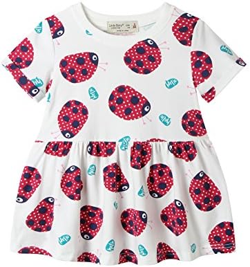 little bitty Little Girl Cute Cartoon Cotton Short Sleeve Printed Dresses