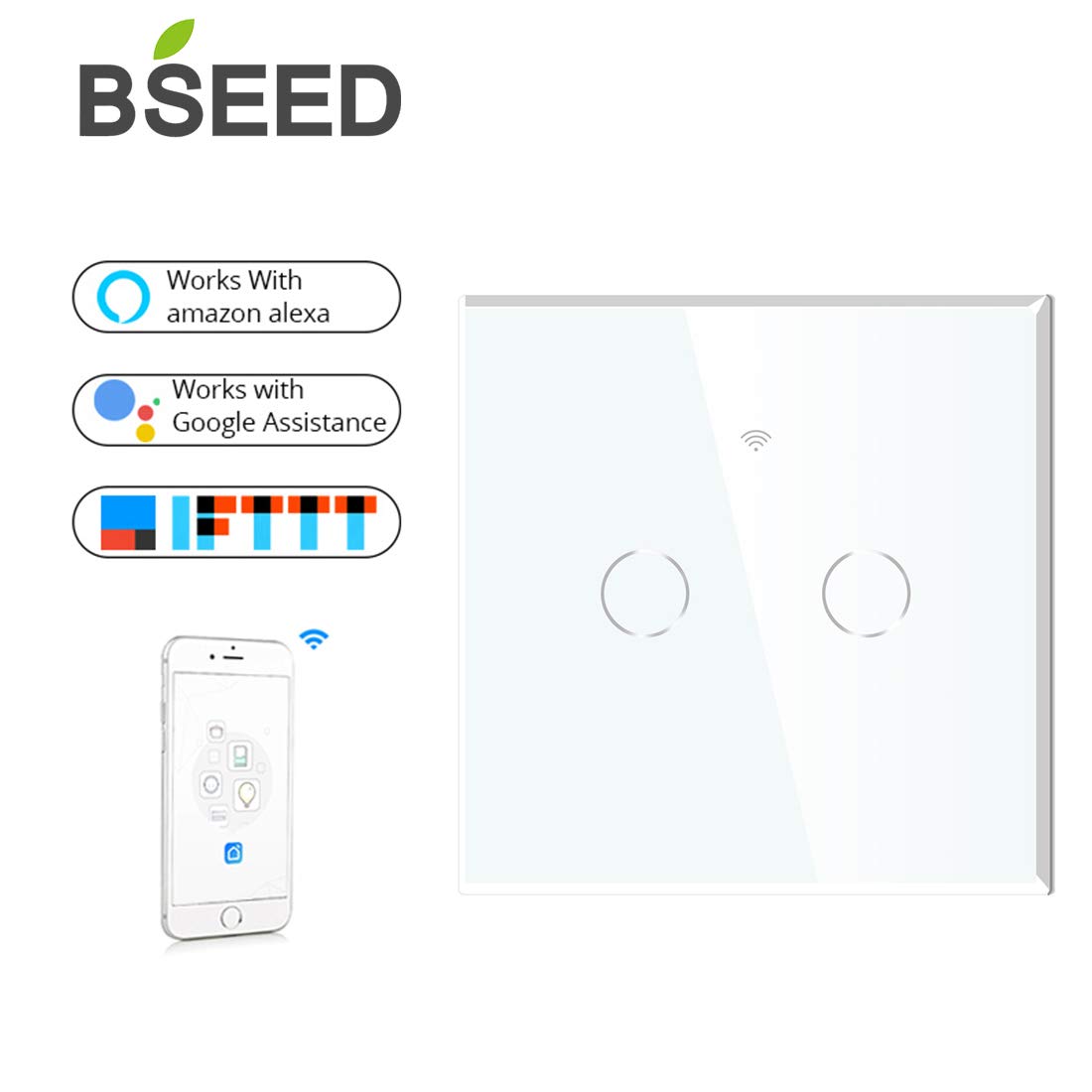 BSEED Smart WiFi Touch Switch Sensor Light Switches (Neutral Feed