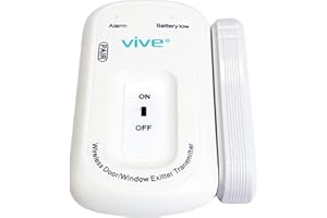 Vive Door and Window Alarm - Wireless Sensor Operated Kit for Elderly Dementia Patient Safety - Automatic Motion Health Alert System - Adhesive Strip and Battery Included - For Health Care, Caretakers