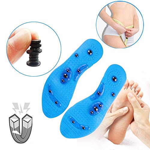 Massaging Insoles for Women ＆ Men,Massaging Insoles Acupressure Magnetic Insoles, Effective Relieve Feet Fatigue,Washable and Cutable Shoe Insoles