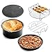 (2017 Upgrade) Air Fryer Accessories Deep Fryer Gowise Phillips Avalon Bay and More, 5-pieces Air Fryer Baking Pan Skewer Rack Barrel Silicone Mat Set Fit all 3.7QT &5.3QT & 5.8QT