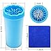 FOCUSPET Portable Dog Paw Cleaner, 9 Inch High XL Soft Silicone Pet Foot Washing Cleaning Brush Cup with 11.8 x 11.8 inch Towel