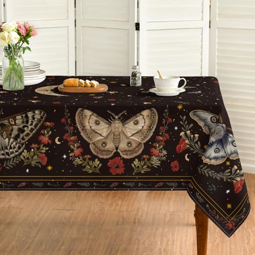 Horaldaily Butterflies Stars Moon Tablecloth 60×