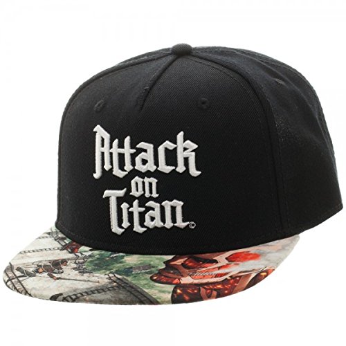 Attack On Titan Sublimated Bill Snapback Hat Black