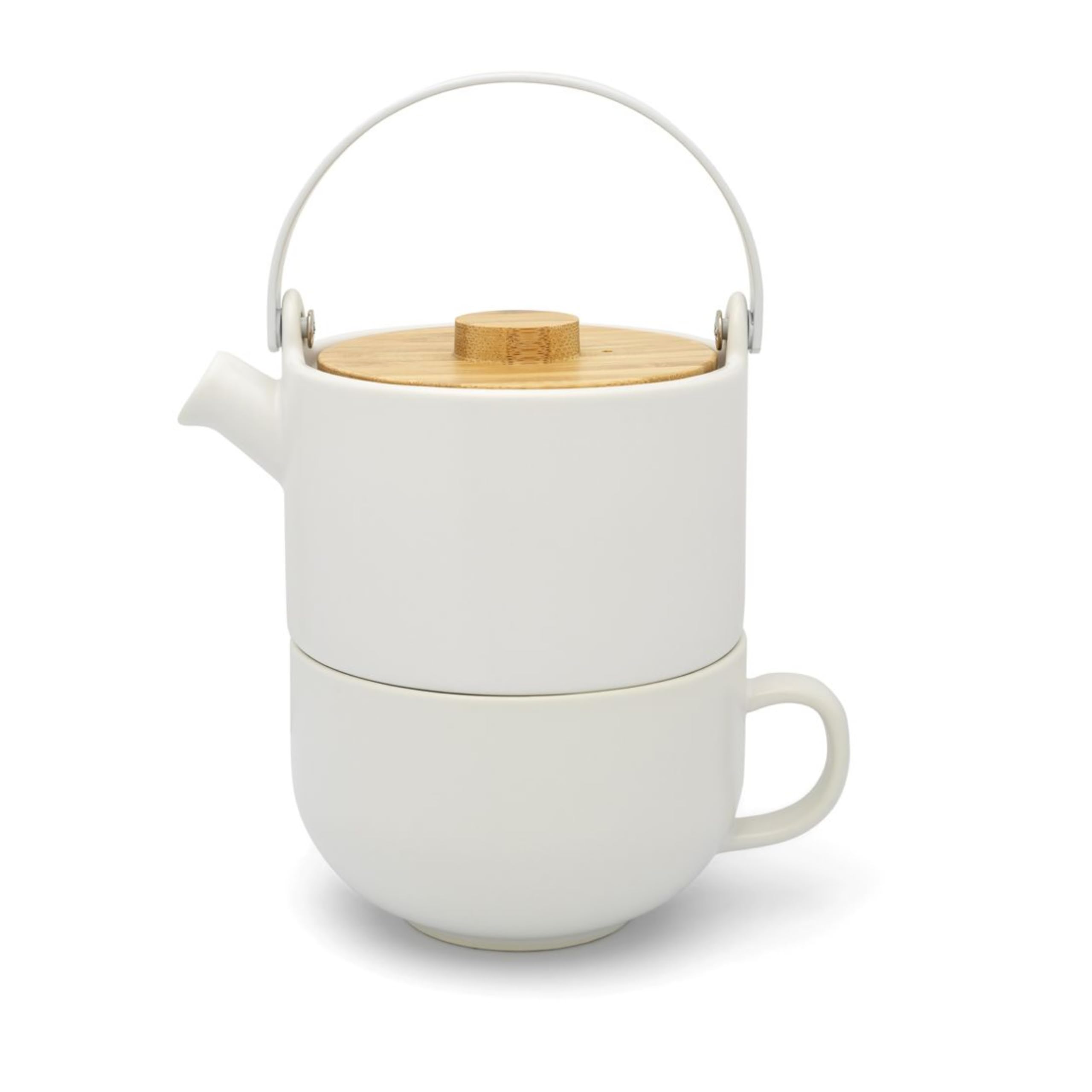Bredemeijer White Matte Ceramic Tea-for-One Set 0.5 litres 2-Piece