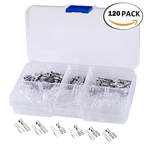 Enjoygous 120PCS Brass Insulating Wire Crimp Terminal Cable Locking Tab