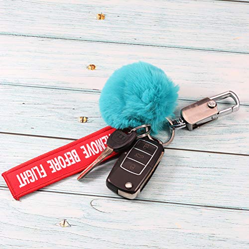 Forise 24 Pieces Colorful Faux Fur Pom Poms Ball DIY Fur Fluffy Ball with Elastic Loop for Knitting Hats Scarves Gloves Bag Charms - Thumbnail 3