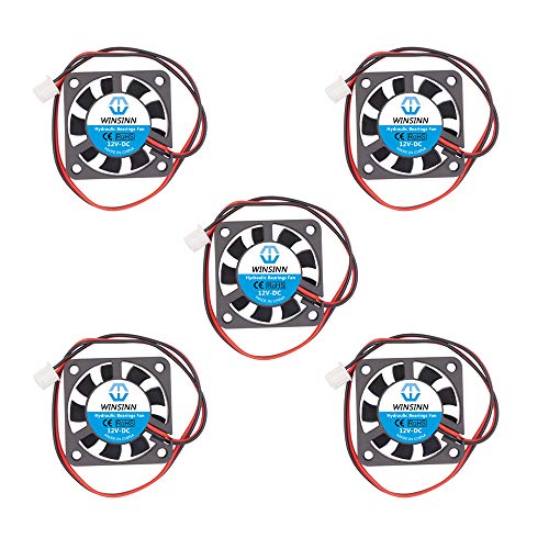 WINSINN 40mm Fan 12V Hydraulic Bearing Brushless 4010 40x10mm for Cooling 3D Printer Extruder Hotend - High Speed (Pack of 5Pcs)