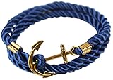 Hallery Alloy DIY Twining Weave Gilded Anchors Rope Bracelets