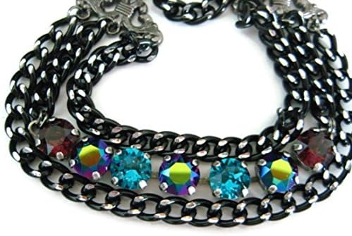 Chunky Chained Swarovski Crystal Rhinestone Wide Tennis Bracelet, Big Stone Looks, XIRIUs Chaton Rhinestone Bracelet, Urban Chic Arm Candy