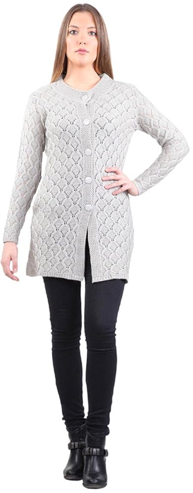 montrex acro wool winter long coat for women, girls (beige)