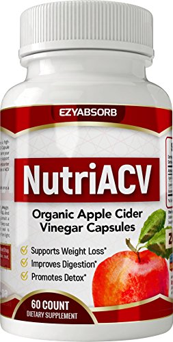 EzyAbsorb Premium Apple Cider Vinegar - Weight Loss, Detox, Digestion & Circulation Support - Powerful 625mg Cleanser, Non-GMO Capsules Plus Cayenne & Bioperine